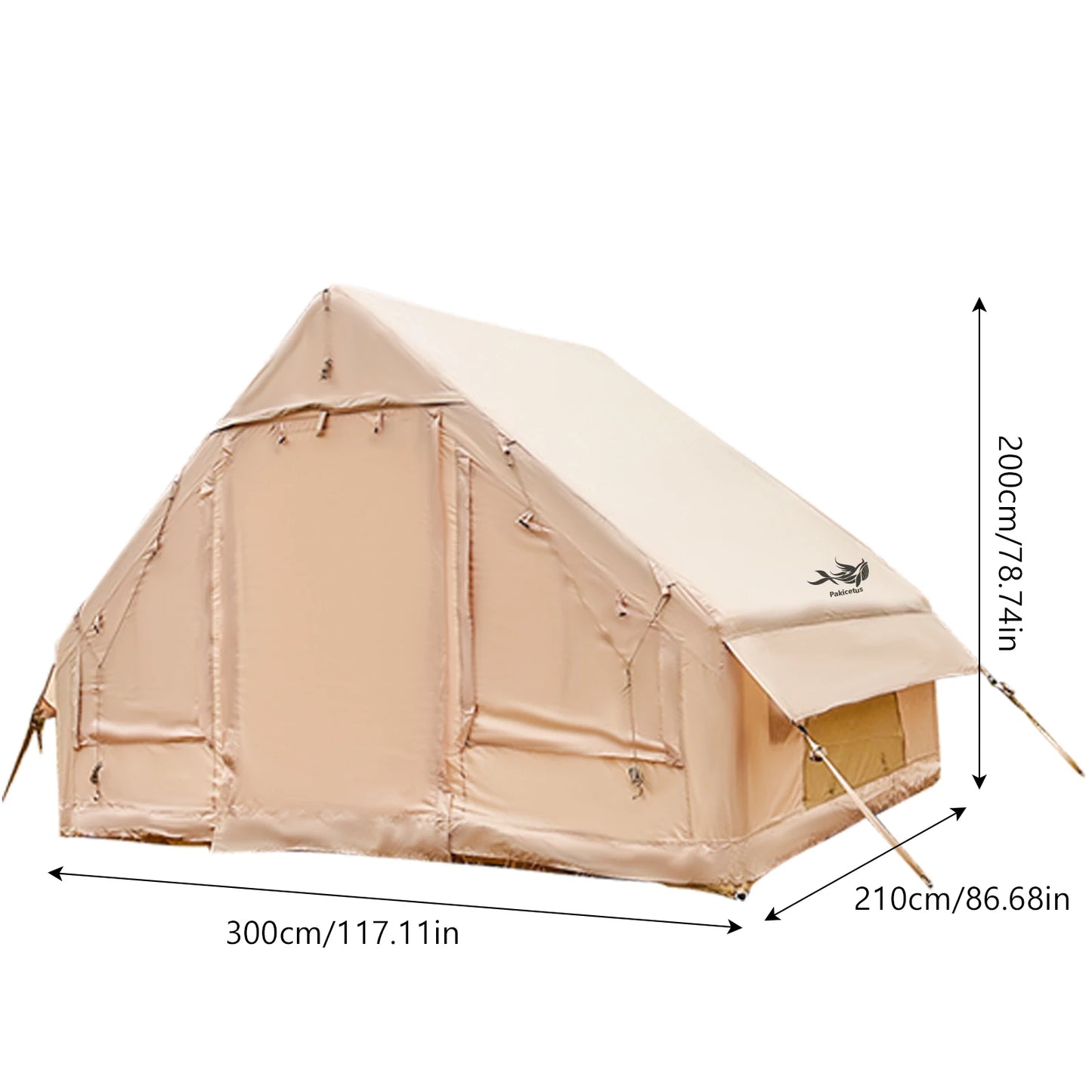 Large Inflatable Camping Tent with Skylight, Quick Air-Flow & Breathable Mesh Design, Summer Glamping Hot Tents for Ca