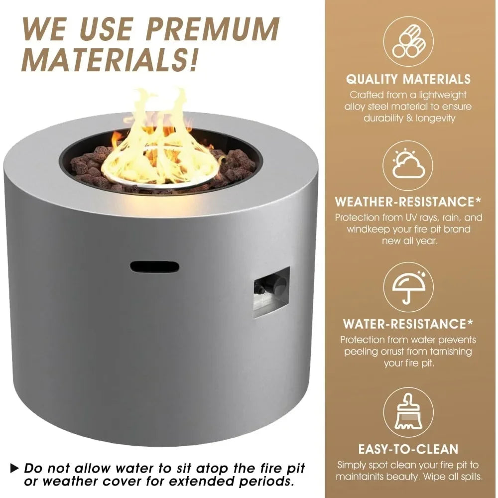 32 Inch Propane Fire Pit Table, 50,000 BTU Round Outdoor Fire Table, Alloy Steel Gas Fire Pits with Waterproof Cover Customized