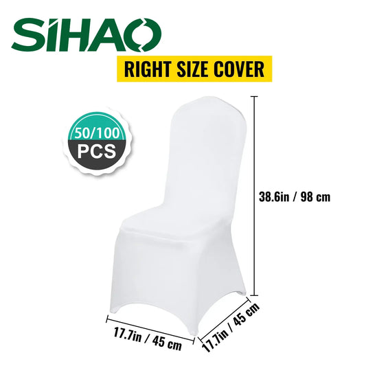 Elastic Spandex Folding Chair Cover Set‑50Pcs | Stretchable Decor Chair Sleeves, Removable Seat Decoration Protectors for Wedding Ceremonies, Banquet Halls, Parties & Large Event Occasions