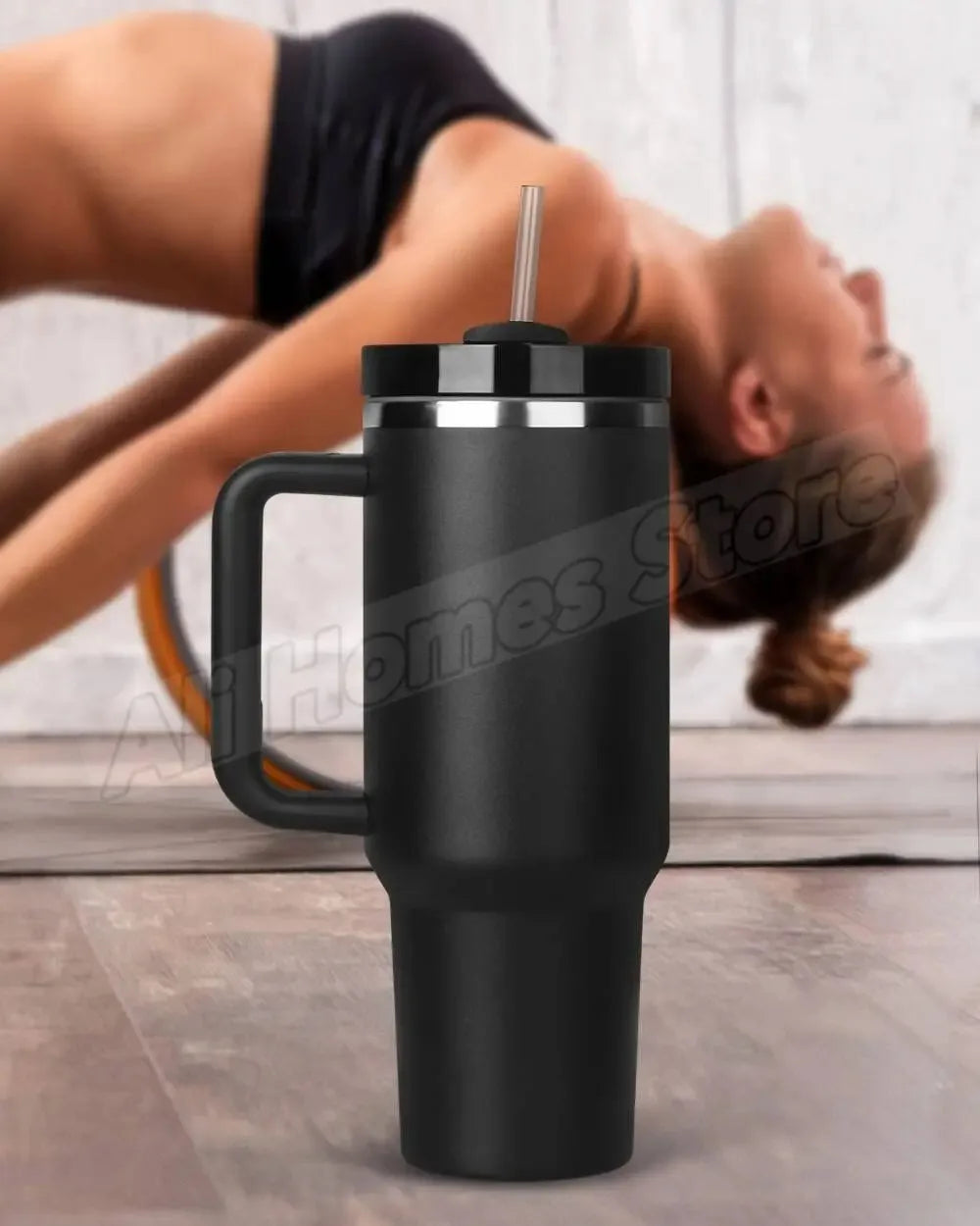 40oz Tumbler Vacuum Insulated Thermos Custom Travel Cup Stainless Steel Water Bottle Coffee Mugs With Handle Outdoor Drinkware