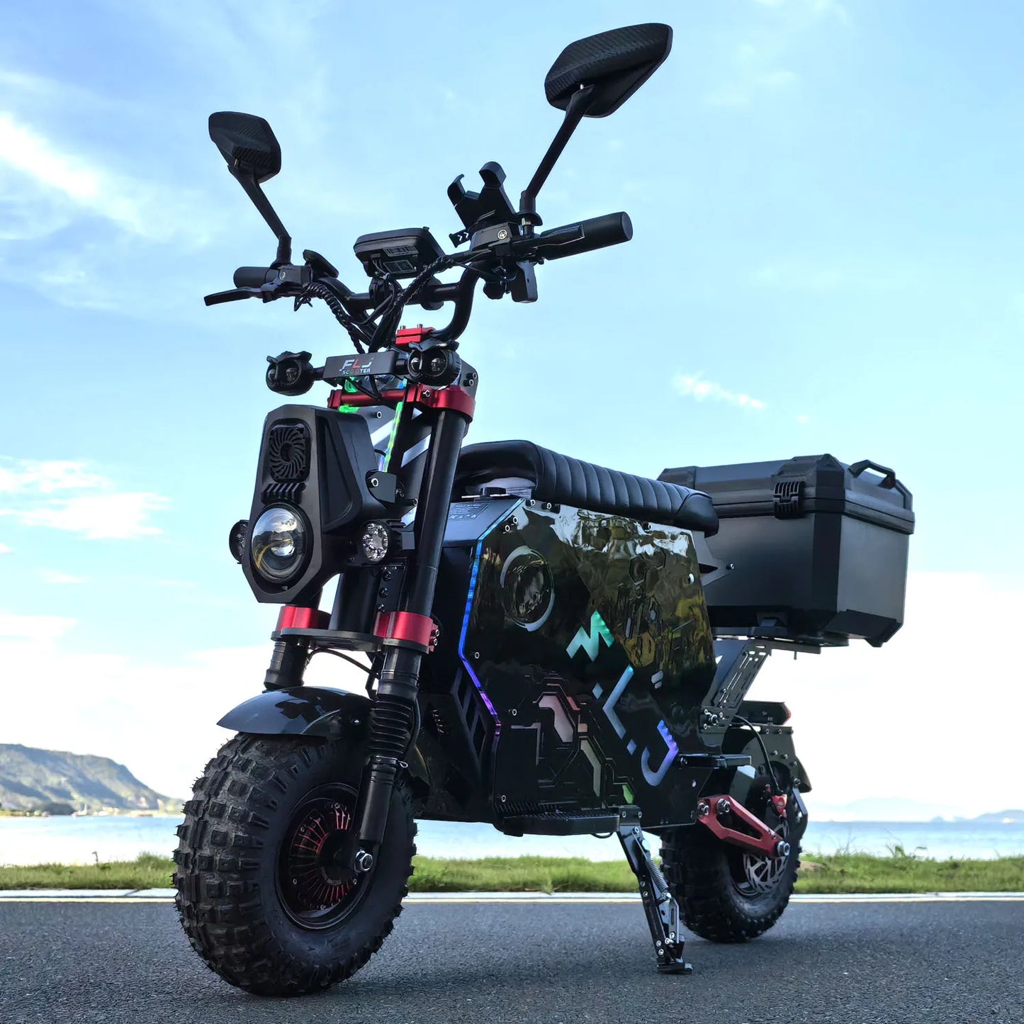 F14 72V 12000W Electric Scooter with 100AH Remove Battery 68mph High-Speed Street E Scooters
