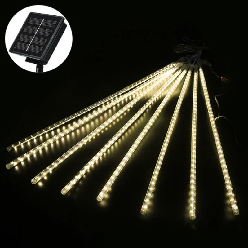 30/50cm Solar Meteor Shower Rain 8 Tubes LED String Lights Waterproof Christmas Solar Street Light Outdoor Garden Tree Decor