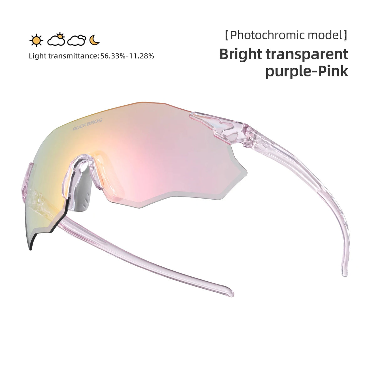 ROCKBROS Cycling Glasses Lightweight Photochromic Polarized Glasses UV400 Sun Protection Women Outdoor Sports Cycling Goggles
