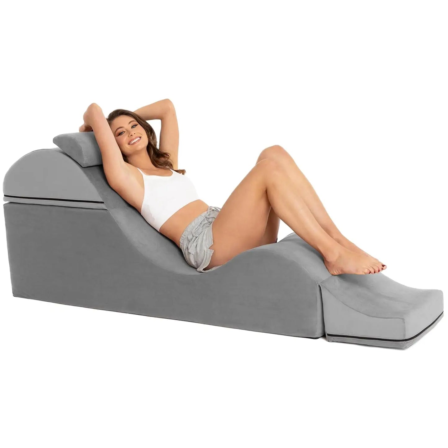 Convertible Chaise/Bed Bench for Yoga & Massage - 2-in-1 End of Bed Ottoman with Concealed Fold Out Yoga, Customized