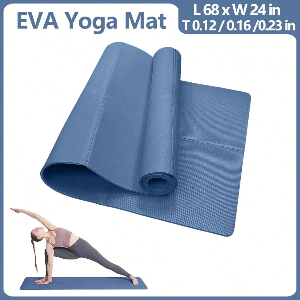 Yoga Mat Pilates Fitness Mat 3/4/6mm Thicknes Non Slip Yoga Cushion Travel Fitness Exercise Pad for Women Home Gym Floor Workout