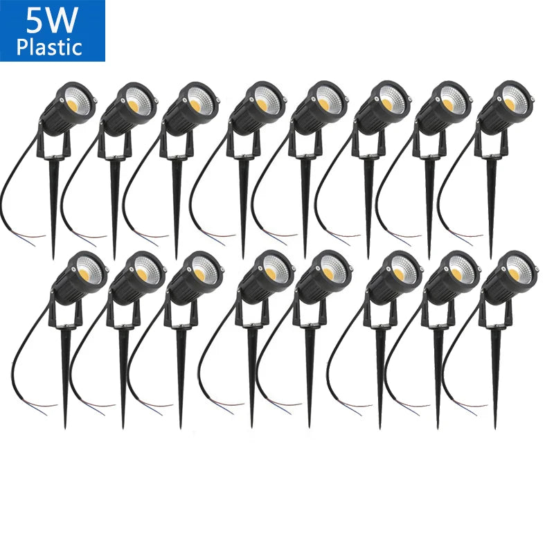 LED Garden Lights Outdoor LED Waterprof Lawn Lamp 220V110V12V 20W 15W 10W Landscape Spike Bulb IP65 Light Garden Path Spotlights
