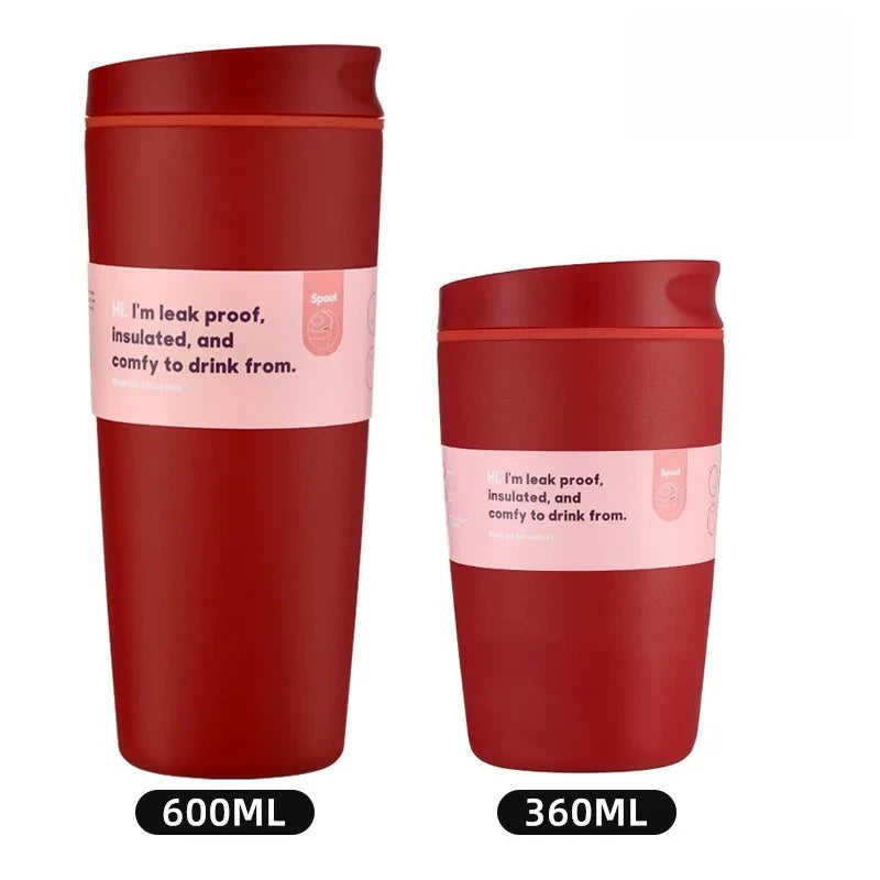 Insulated Coffee Tumbler 360ML 600ML Leakproof Travel Mug with Lid Stainless Steel Cup for Car Office Hot Cold Drinks Women Gift