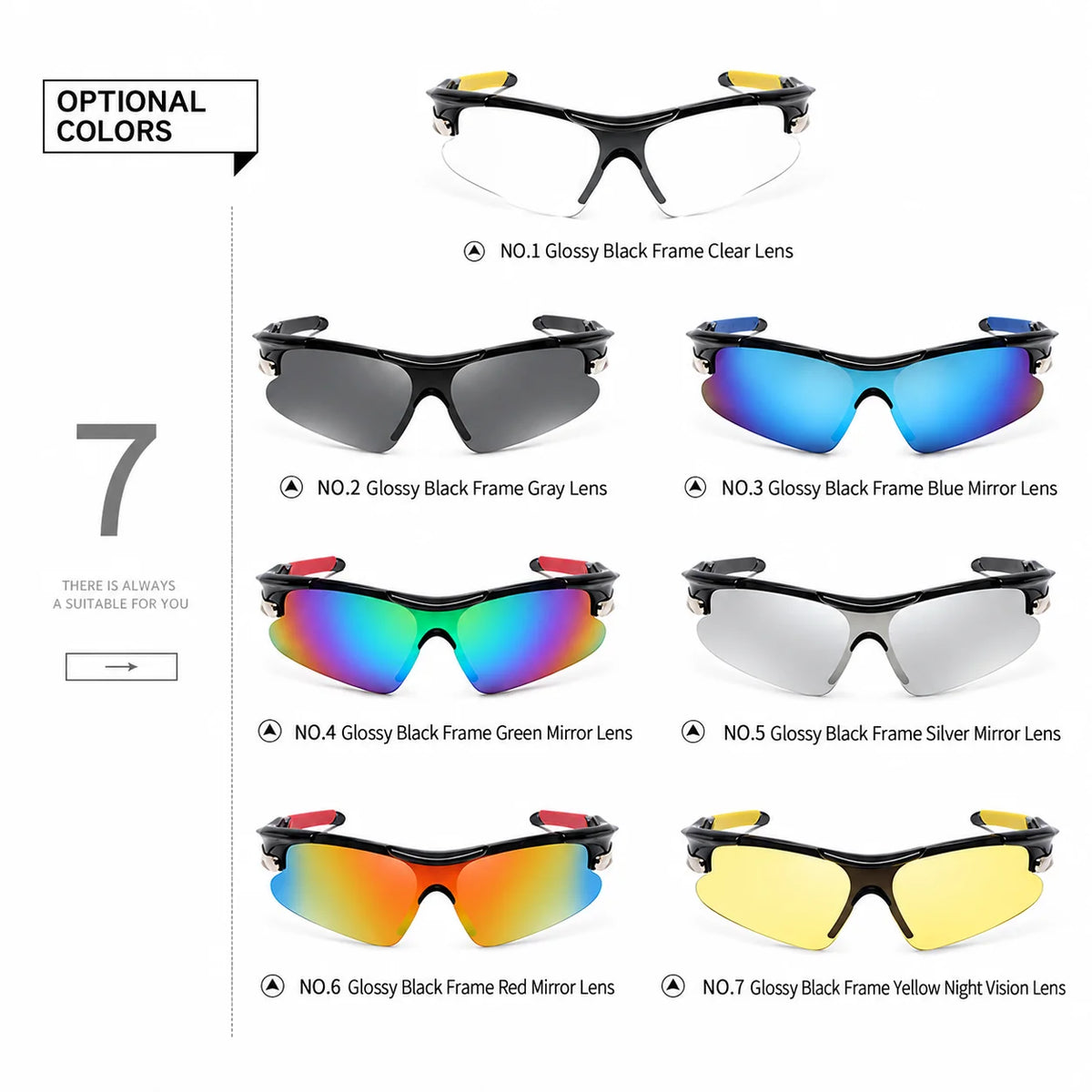 Polarized Sports Sunglasses Men Women UV400 Cycling Sunglasses Windproof Cycling Glasses Road Mountain Bike Running Hiking MTB