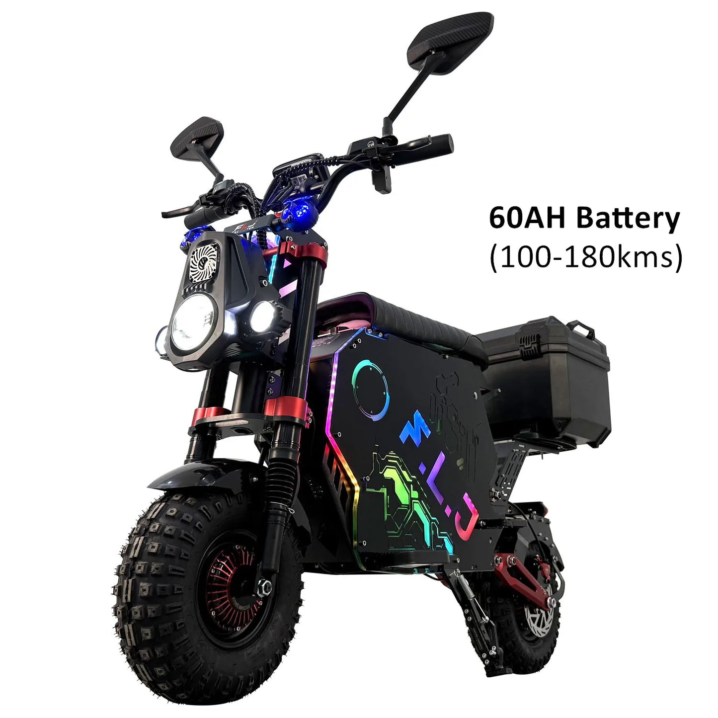 F14 72V 12000W Electric Scooter with 100AH Remove Battery 68mph High-Speed Street E Scooters