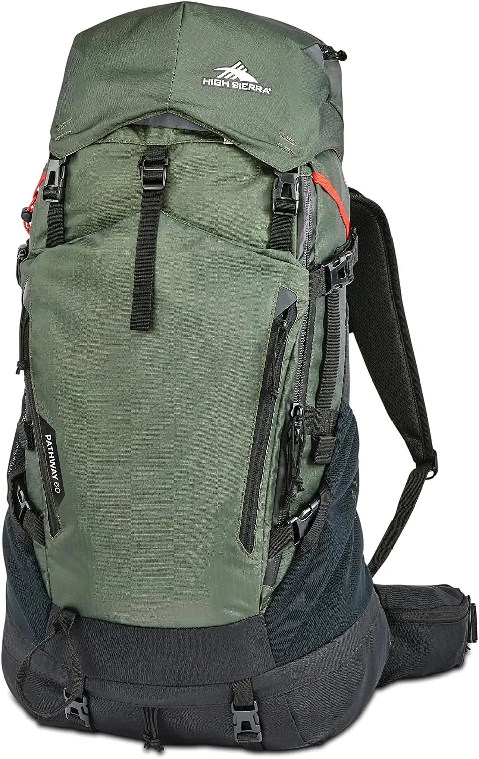 60L Hiking Backpack with Hydration Sleeve, Water Repellent, for Camping & Traveling