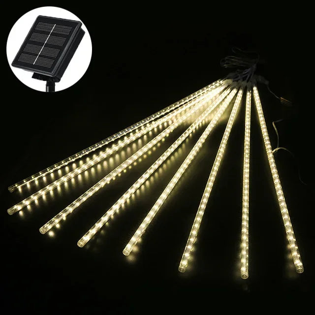 30/50cm Solar Meteor Shower Rain 8 Tubes LED String Lights Waterproof Christmas Solar Street Light Outdoor Garden Tree Decor