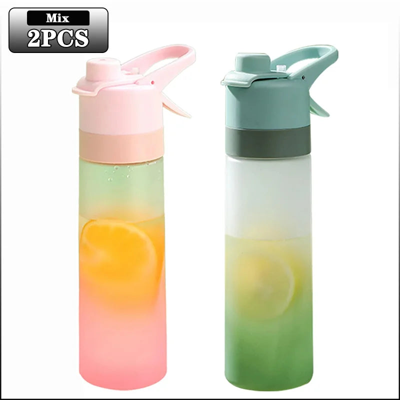 1-4PCS Spray Sports Water Bottle with Handle Unisex Portable Outdoor Fitness Mist Sprayer Reusable BPA Free Gift for Men Women