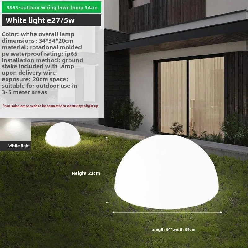 2025 New Model Solar-Powered Luminous Stone Outdoor Waterproof Decorative Garden Lamp Semi-Circular Stone Floor Lamp Lawn Lamp