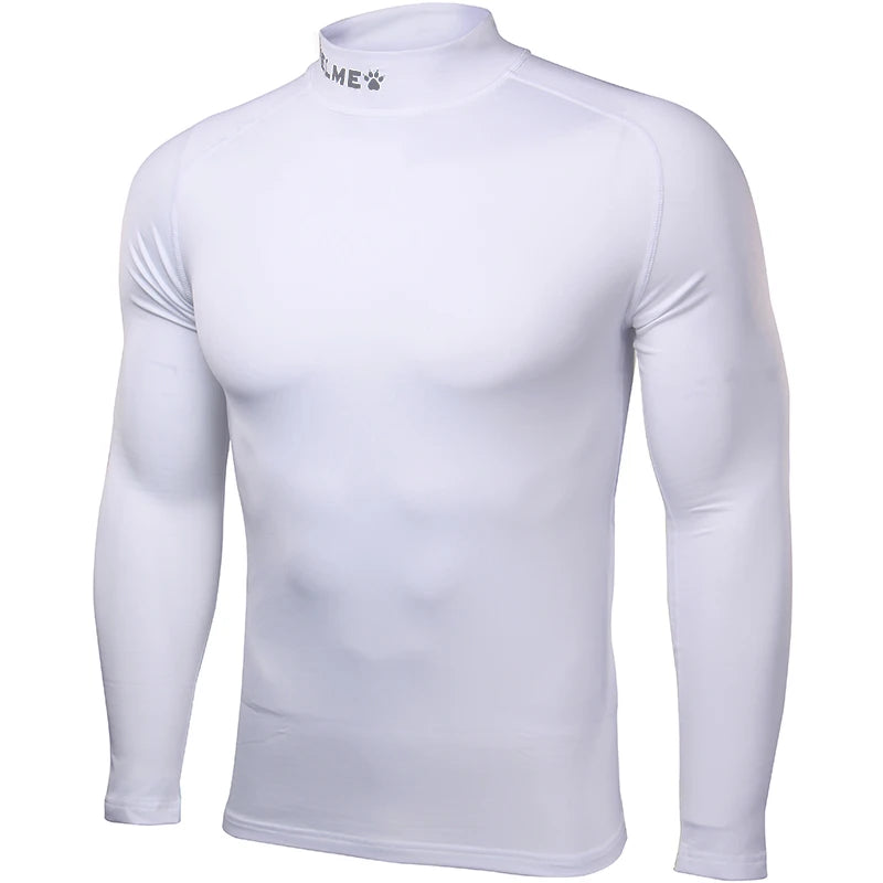 Kelme Plush Tight Fitting Men's High Neck Fitness Football Training Suit Children's High Elastic Bottom Long Sleeved T-shirt