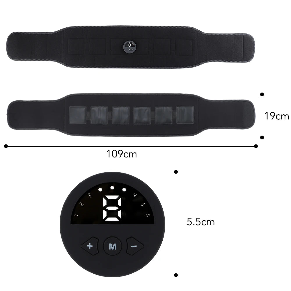 Electric Muscle Stimulator Vibrator Muscle Massager Fat Burner for Waist Abdomen Weight Loss Belt Slimming Abs Fitness Equipment