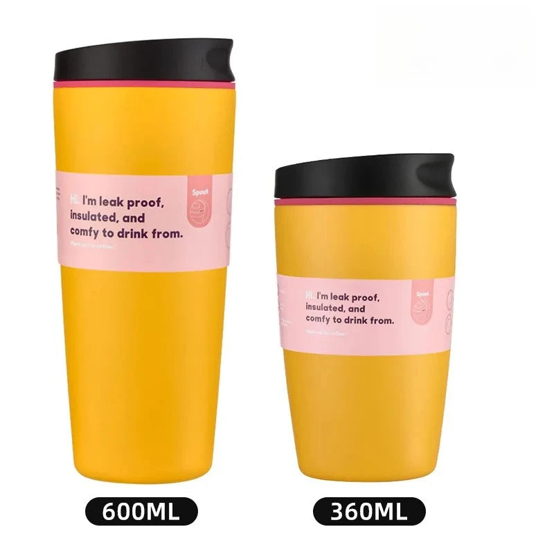 Insulated Coffee Tumbler 360ML 600ML Leakproof Travel Mug with Lid Stainless Steel Cup for Car Office Hot Cold Drinks Women Gift