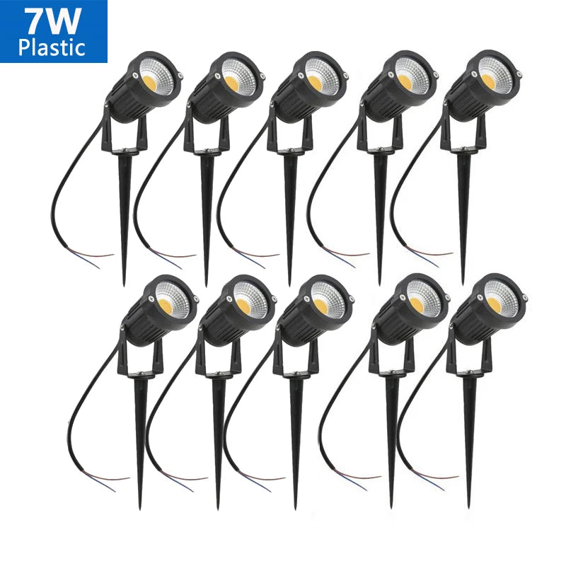 LED Garden Lights Outdoor LED Waterprof Lawn Lamp 220V110V12V 20W 15W 10W Landscape Spike Bulb IP65 Light Garden Path Spotlights