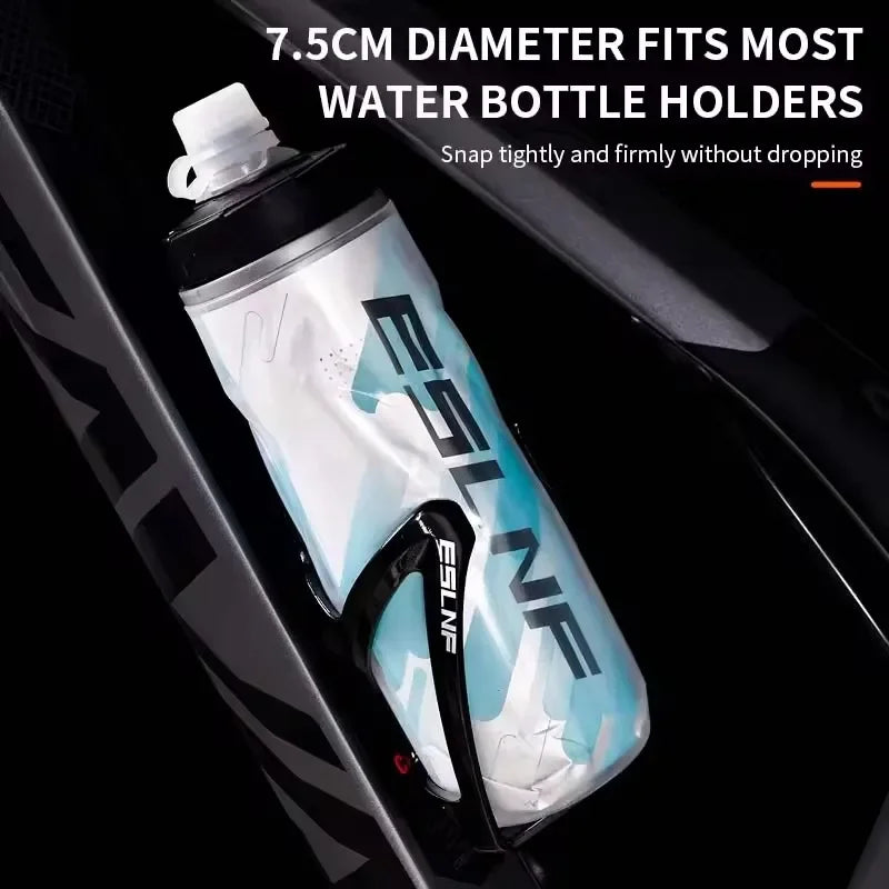 Insulated Cold Cycling Water Bottle Portable MTB Bottle Ultralight Dustproof Sports Bottle 610ML Big Capacity Drinking Bottle