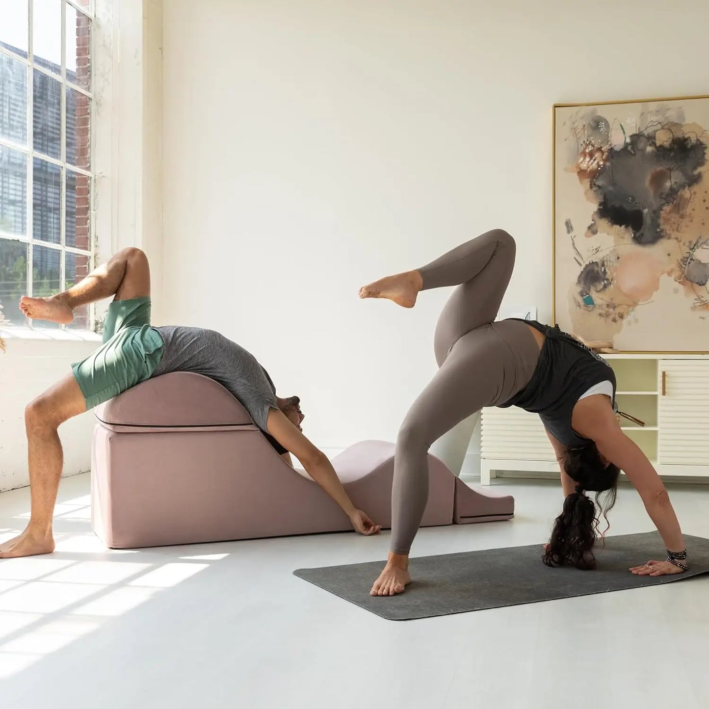 Convertible Chaise/Bed Bench for Yoga & Massage - 2-in-1 End of Bed Ottoman with Concealed Fold Out Yoga, Customized
