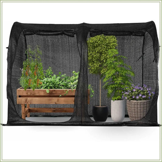 Large Tunnel 8.2'x4' Sunshade Cloth, Easy Set Up 6FT Tall Crops Shade Net, UV Resistant 80% Sunblock for Vegetables & Fruits with Stakes