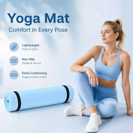 1Pc Exercise Yoga Mat Foldable Pilates Fitness Mat Thickened Comfortable Foam Workout Mat Portable Travel Fitness Exercise Pad