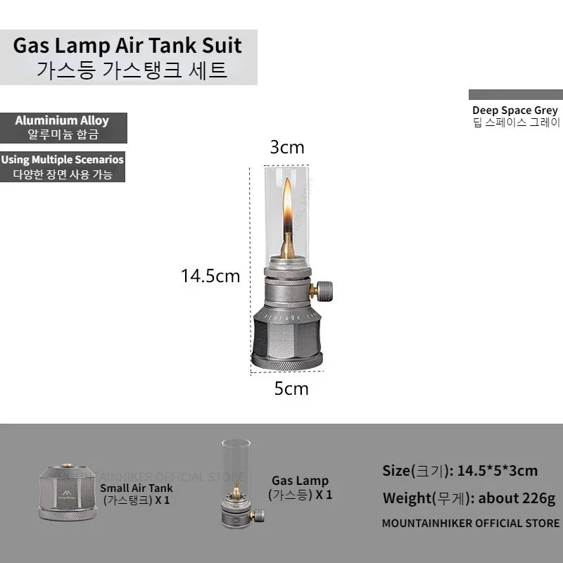 Mountainhiker Outdoor Gas Light Set Picnic Camping Retro Decorative Ambience Light Creative Emotional Desktop Bedside Gas Light