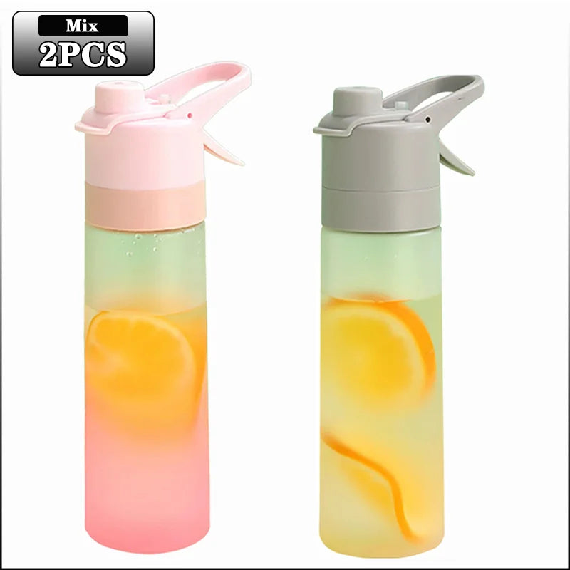 1-4PCS Spray Sports Water Bottle with Handle Unisex Portable Outdoor Fitness Mist Sprayer Reusable BPA Free Gift for Men Women