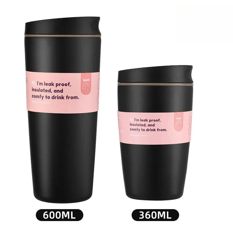 Insulated Coffee Tumbler 360ML 600ML Leakproof Travel Mug with Lid Stainless Steel Cup for Car Office Hot Cold Drinks Women Gift