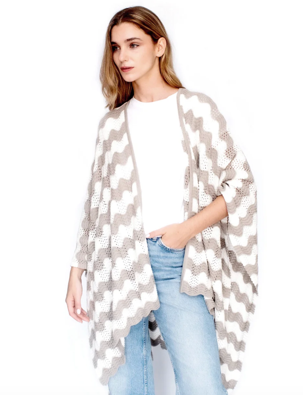 Lines Baby Alpaca and Cotton Cape