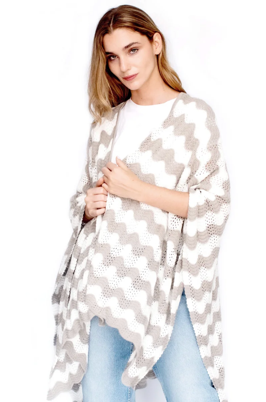 Lines Baby Alpaca and Cotton Cape