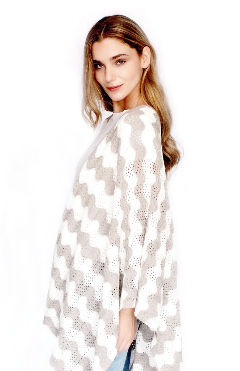 Lines Baby Alpaca and Cotton Cape