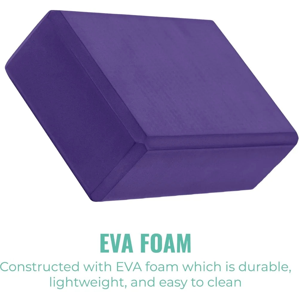 3" Yoga Block, 10 Pack Bulk EVA Foam Yoga Blocks, Firm and Supportive Yoga Brick, Balance Foam for Stretching