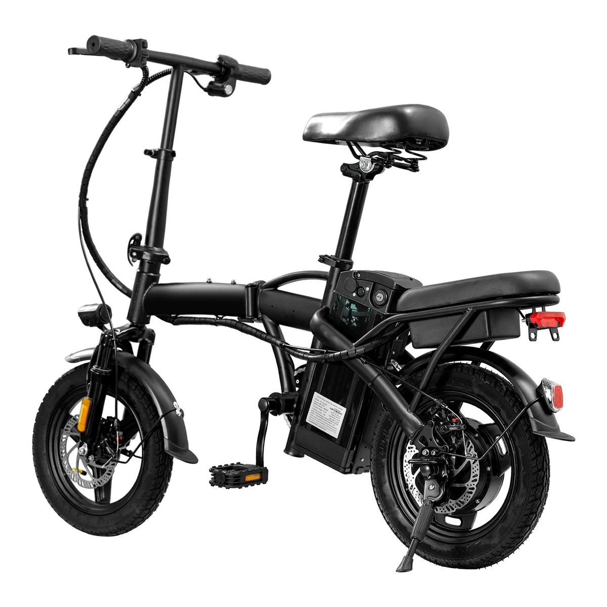 T5 14Inch Folding Electric Bike for Adult Commuters 48V 750W Peak 20MPH 18-22 Miles Range Disc Brake Lightweight E-bike