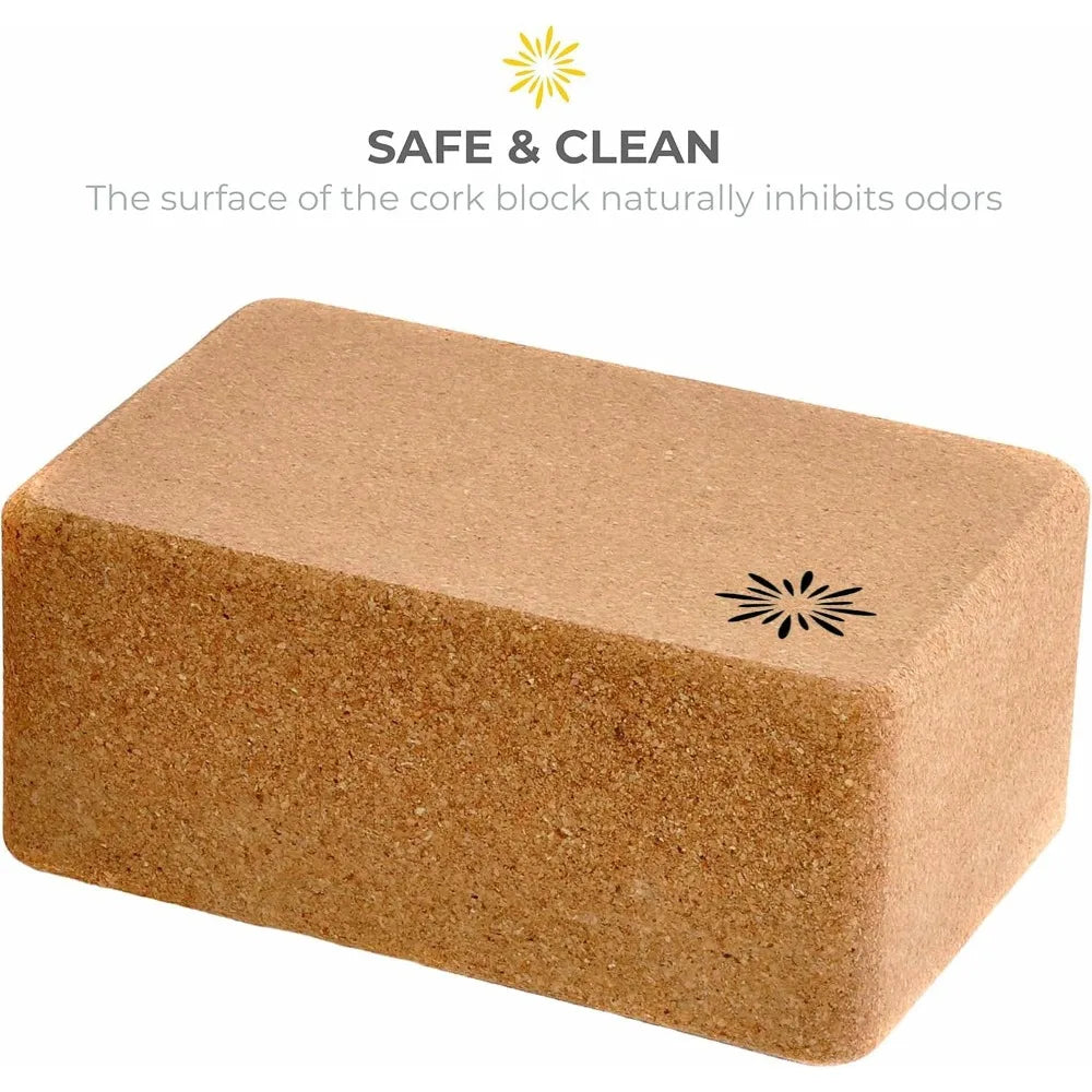 Sunshine Yoga 4" Cork Yoga Block, 6 and 4 Pack Bulk Yoga Blocks