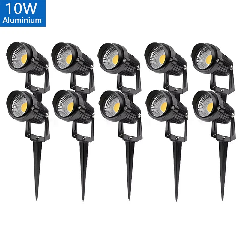 LED Garden Lights Outdoor LED Waterprof Lawn Lamp 220V110V12V 20W 15W 10W Landscape Spike Bulb IP65 Light Garden Path Spotlights
