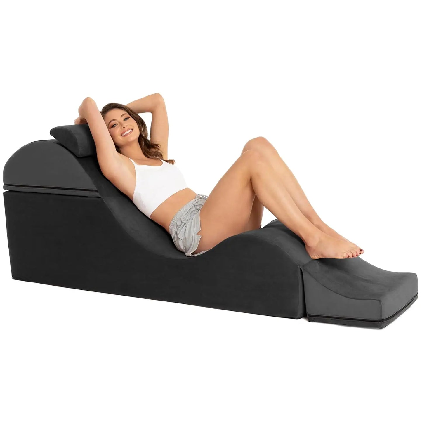 Convertible Chaise/Bed Bench for Yoga & Massage - 2-in-1 End of Bed Ottoman with Concealed Fold Out Yoga, Customized