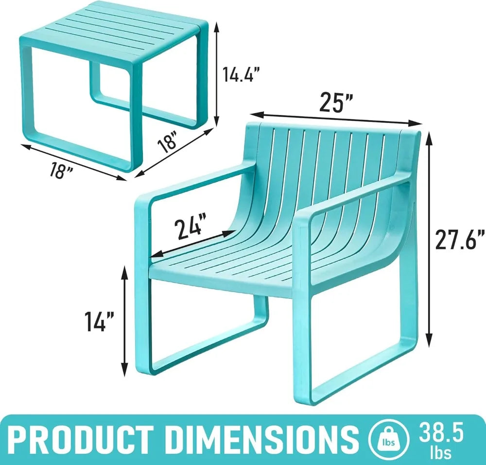 Outdoor Patio Furniture Set with Bistro Table and Chairs for Garden Poolside Balcony