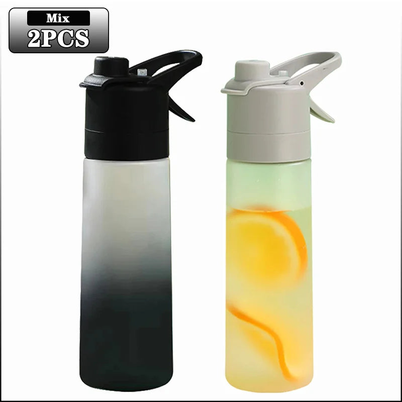 1-4PCS Spray Sports Water Bottle with Handle Unisex Portable Outdoor Fitness Mist Sprayer Reusable BPA Free Gift for Men Women