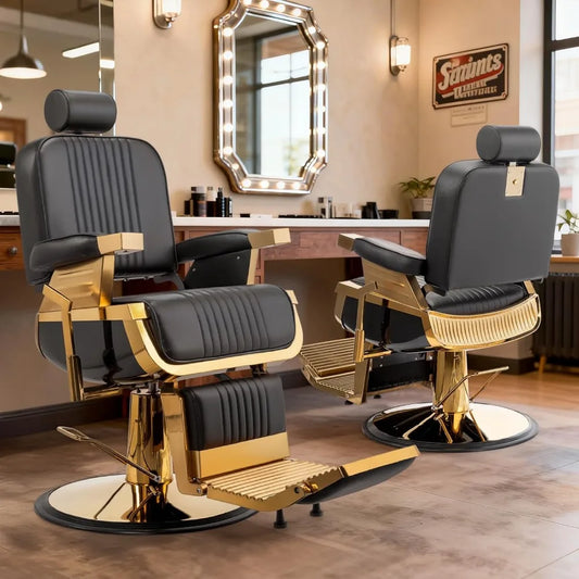 Heavy Duty Vintage Barber Chair, Hydraulic Reclining Salon Chairs for Hair Stylist with Footrest & Headrest, Customized