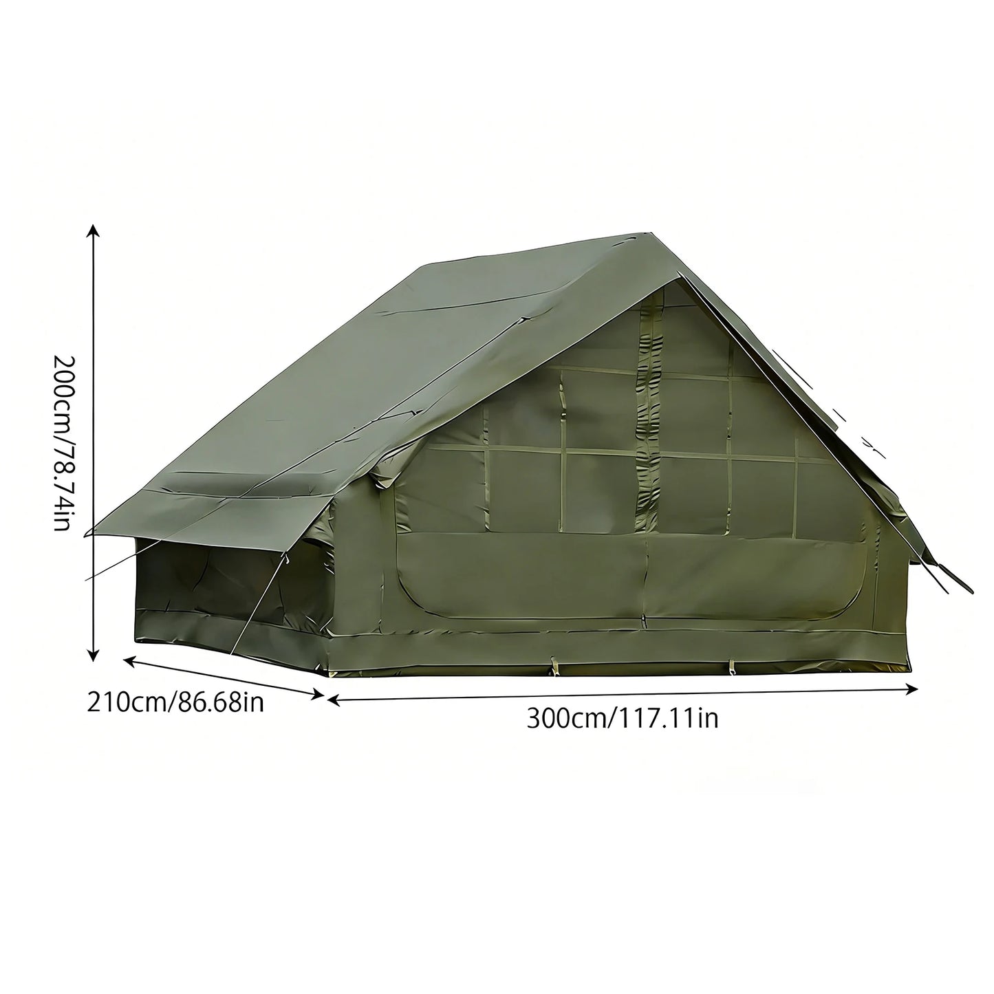 Large Inflatable Camping Tent with Skylight, Quick Air-Flow & Breathable Mesh Design, Summer Glamping Hot Tents for Ca