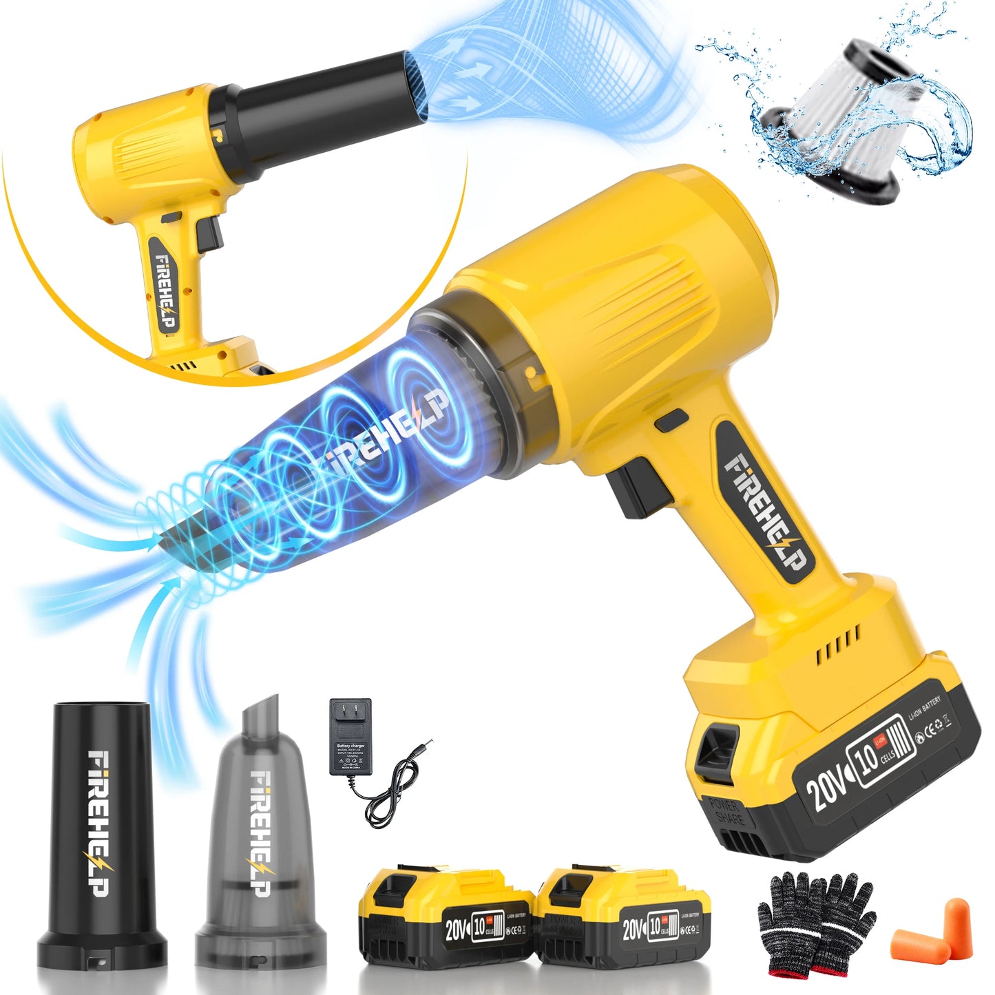 2-in-1 Turbo Jet Cordless Leaf Blower & Vacuum Cleaner, Upgraded Portable Handheld Vacuum