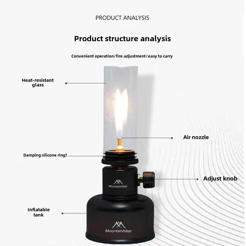 Mountainhiker Outdoor Gas Light Set Picnic Camping Retro Decorative Ambience Light Creative Emotional Desktop Bedside Gas Light
