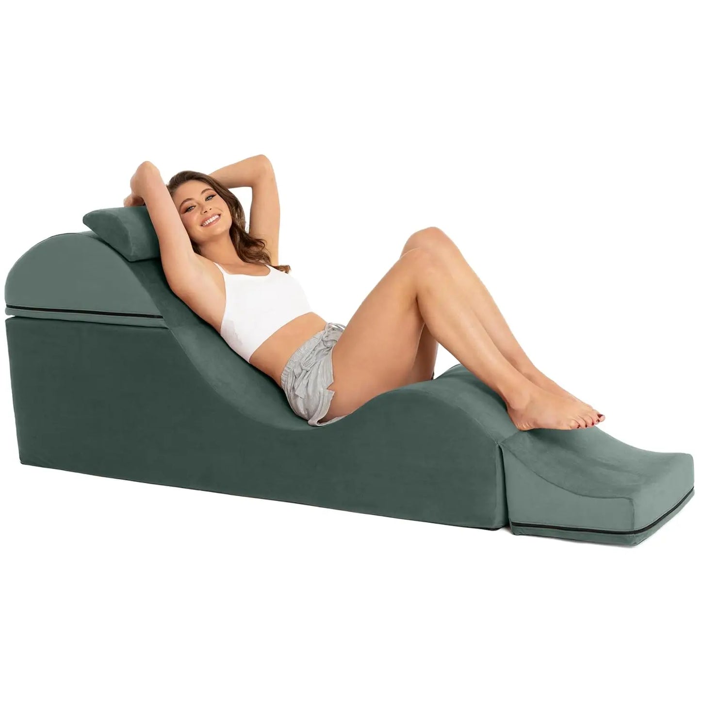 Convertible Chaise/Bed Bench for Yoga & Massage - 2-in-1 End of Bed Ottoman with Concealed Fold Out Yoga, Customized