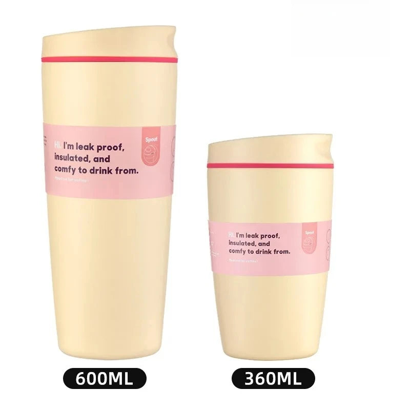 Insulated Coffee Tumbler 360ML 600ML Leakproof Travel Mug with Lid Stainless Steel Cup for Car Office Hot Cold Drinks Women Gift