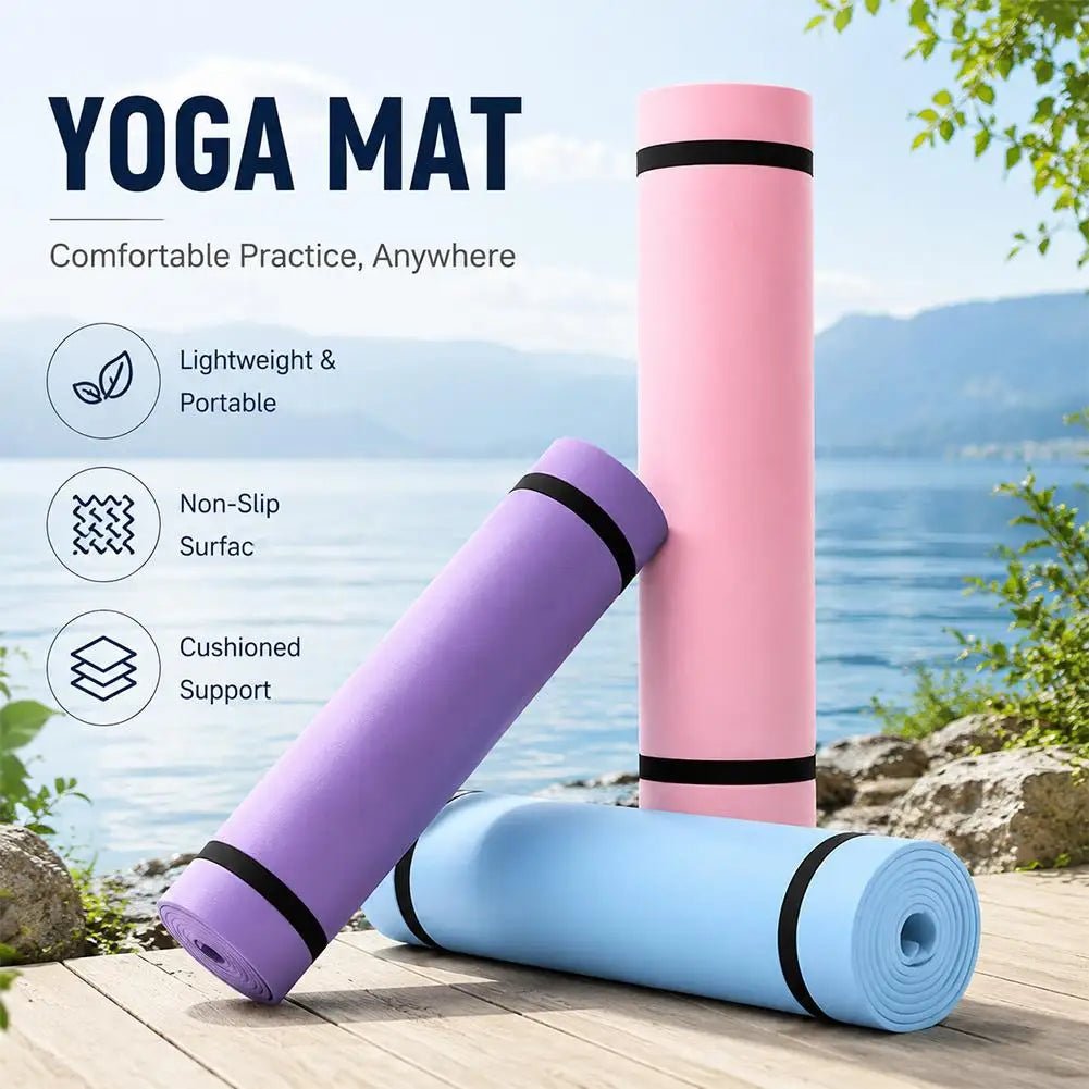 1Pc Exercise Yoga Mat Foldable Pilates Fitness Mat Thickened Comfortable Foam Workout Mat Portable Travel Fitness Exercise Pad