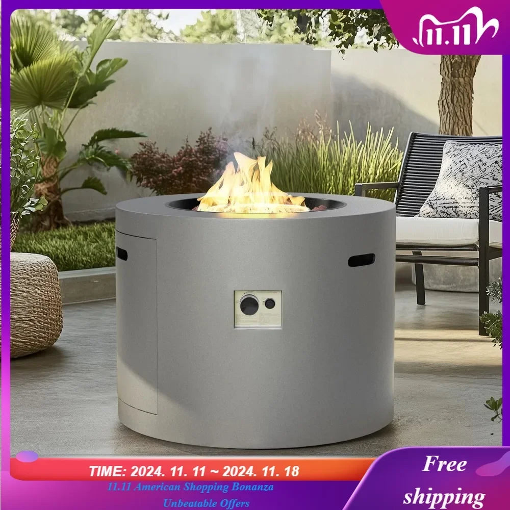 32 Inch Propane Fire Pit Table, 50,000 BTU Round Outdoor Fire Table, Alloy Steel Gas Fire Pits with Waterproof Cover Customized