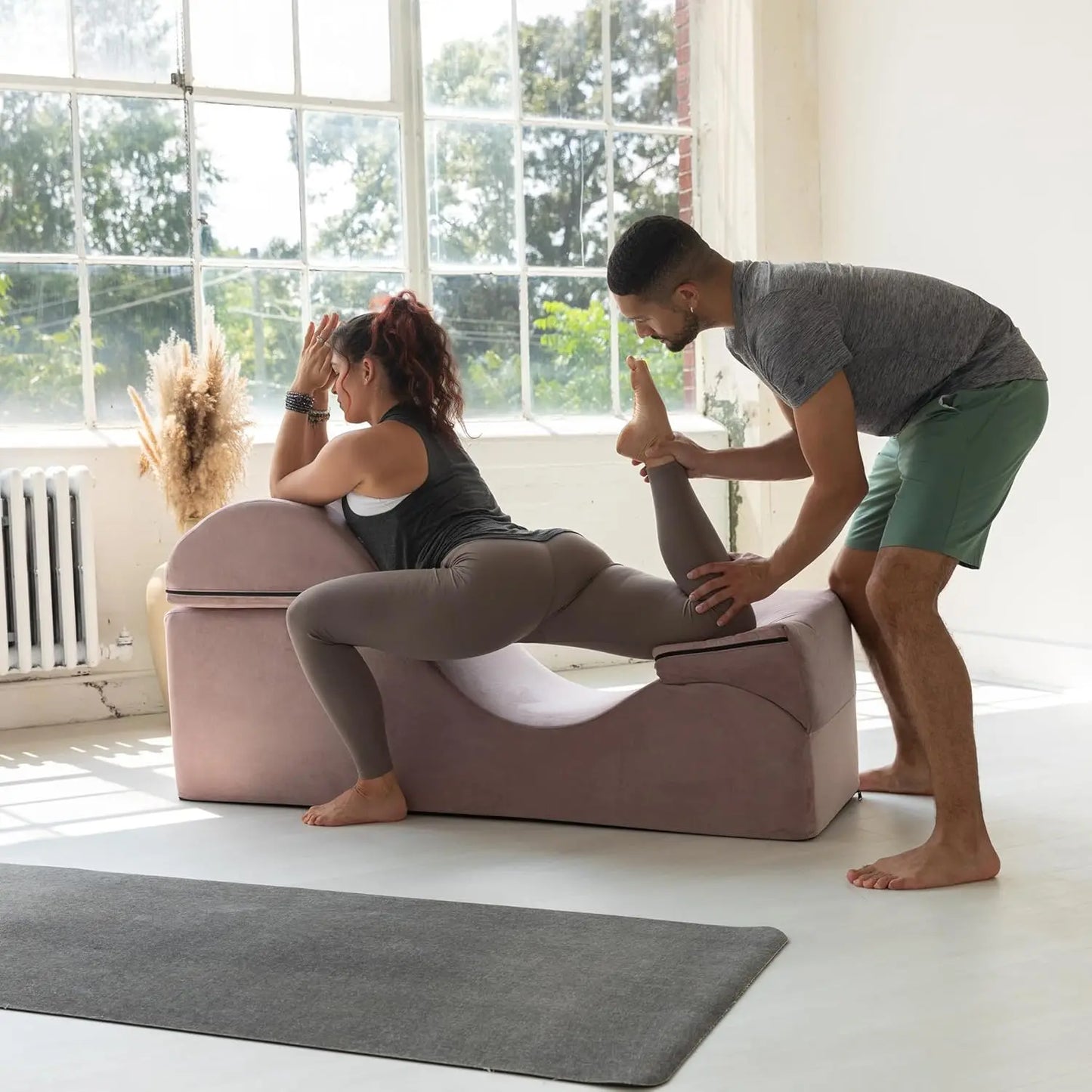 Convertible Chaise/Bed Bench for Yoga & Massage - 2-in-1 End of Bed Ottoman with Concealed Fold Out Yoga, Customized