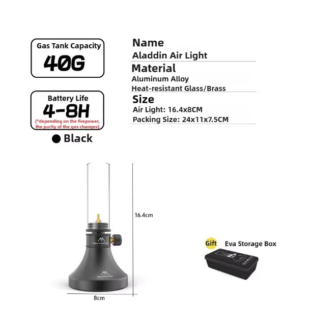 Mountainhiker Outdoor Gas Light Set Picnic Camping Retro Decorative Ambience Light Creative Emotional Desktop Bedside Gas Light