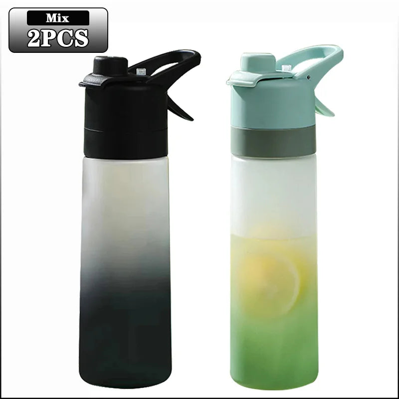 1-4PCS Spray Sports Water Bottle with Handle Unisex Portable Outdoor Fitness Mist Sprayer Reusable BPA Free Gift for Men Women